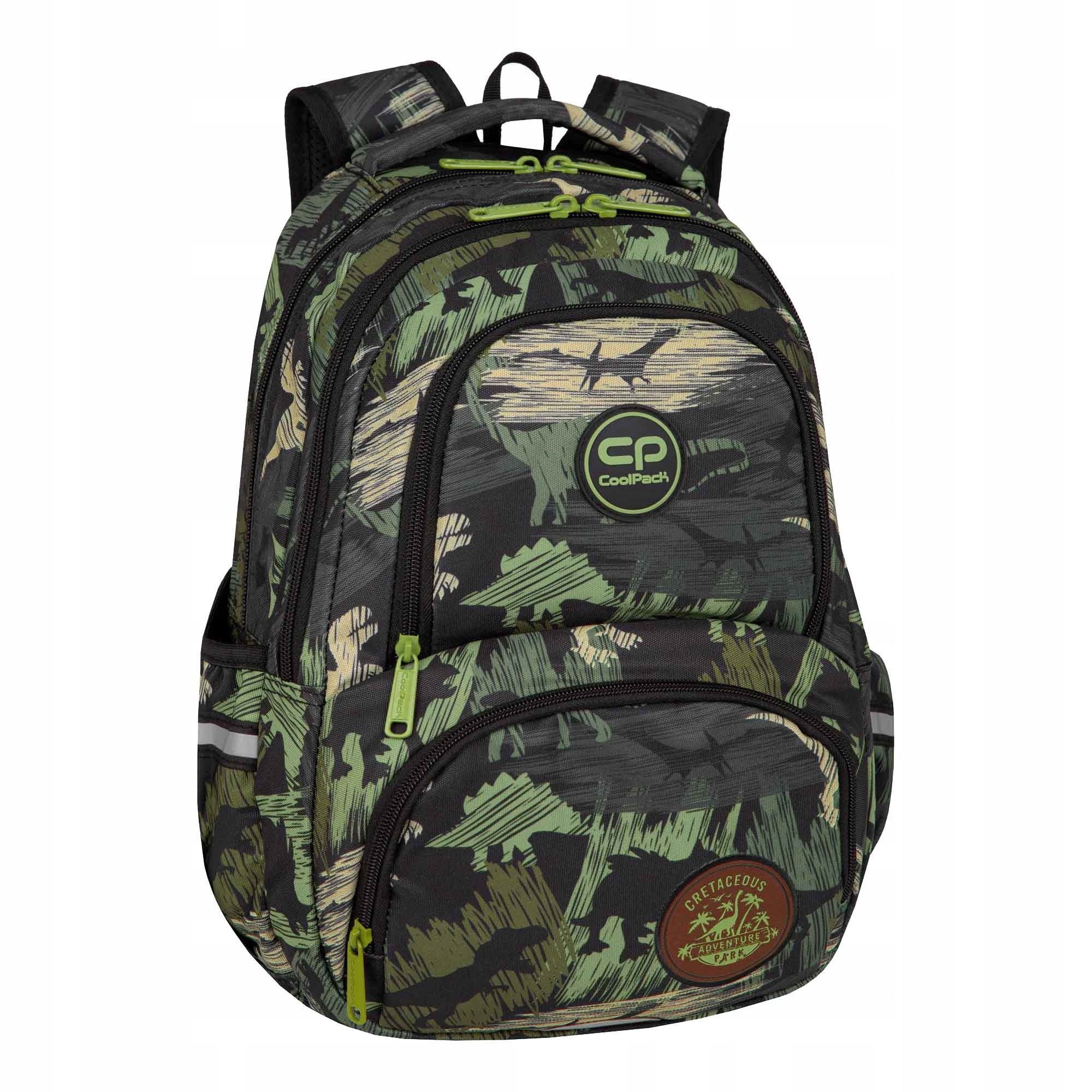 School Backpack Coolpack so špeciálnou termickou vreckou na druhé raňajky - Dinozaur